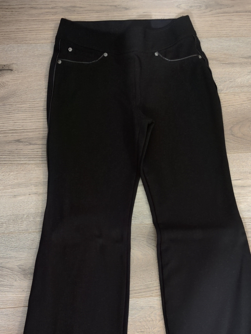 Women's Black Straight-Leg Pull-On Pants
